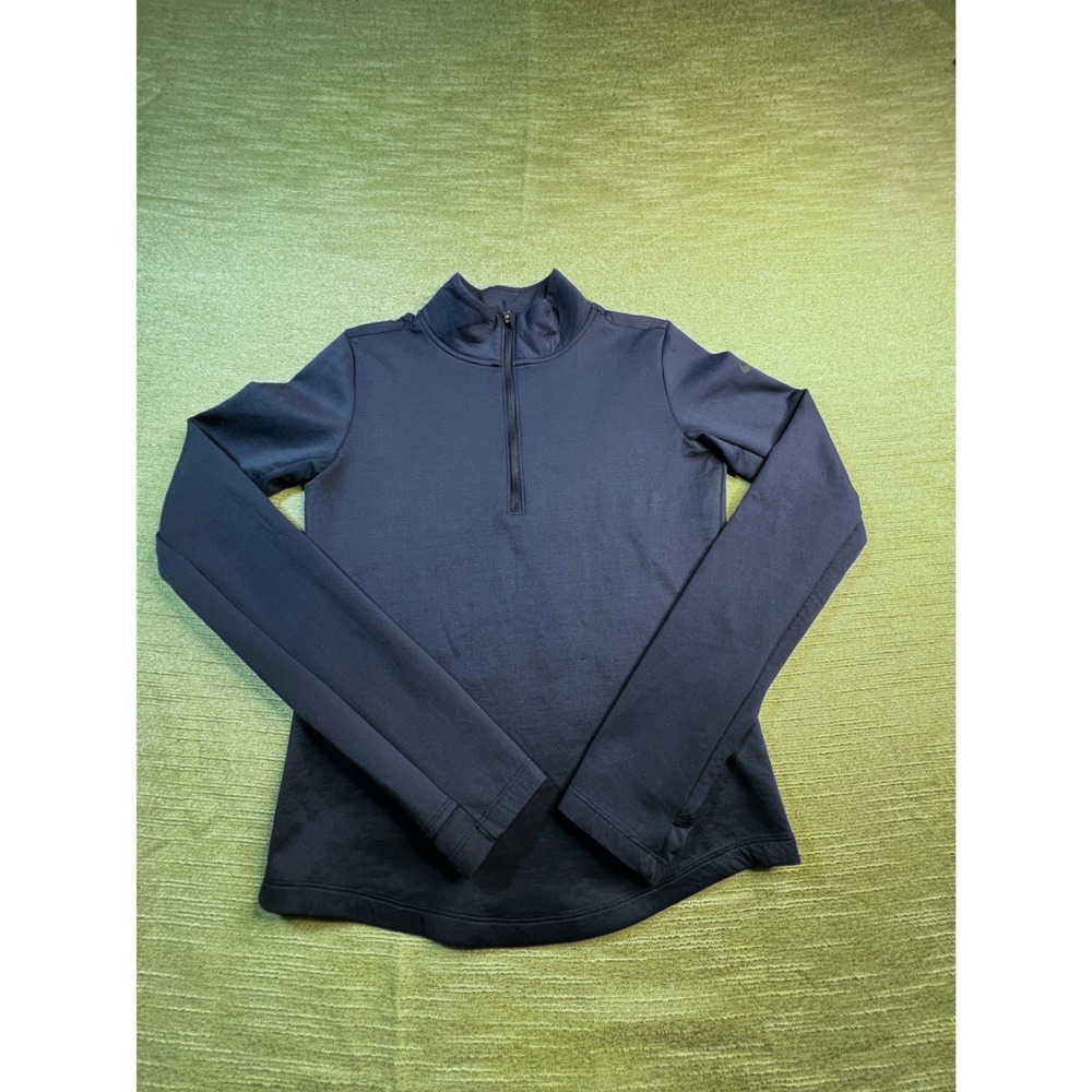 Nike One Therma-FIT Womens XS Navy Blue Quarter Zip Pullover Long Sleeve Top - Picture 3 of 8